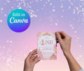 Princess 1st Birthday, Pink Princess, Editable Canva Digital Invite,