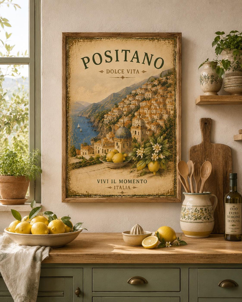 Set of 6 Vintage Italian Lemon Prints, Amalfi Coast Mediterranean Decor (Digital Download)