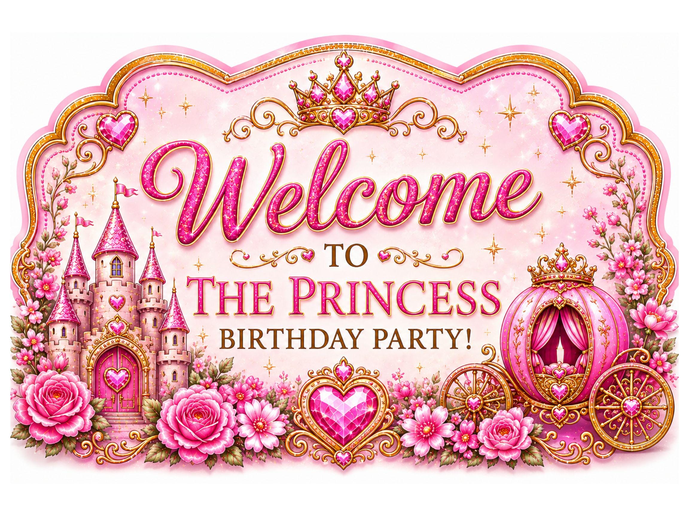 Princess Birthday Party Bundle | Editable Canva Templates (Digital Download)