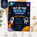 Space Birthday Invitation, Editable Canva Template, Rocket Astronaut Party Invite (5x7 Digital Download)