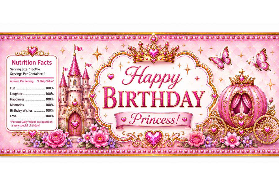 Princess Birthday Party Bundle | Editable Canva Templates (Digital Download)