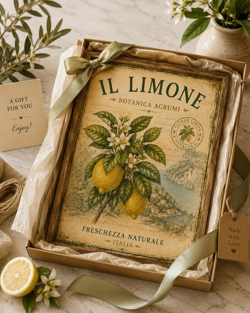 Set of 6 Vintage Italian Lemon Prints, Amalfi Coast Mediterranean Decor (Digital Download)